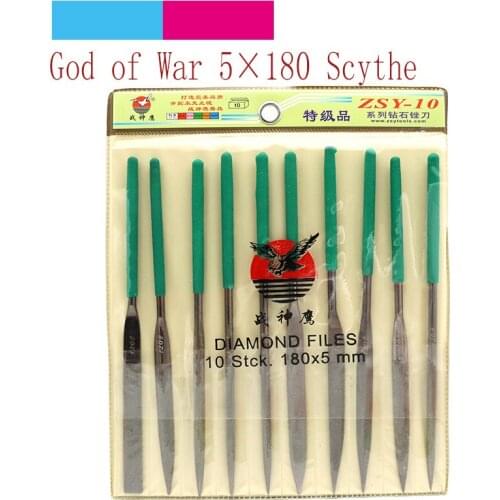 10pcs 120 Grit Assorted Diamond File 5x180mm Mini Rasp Needle File Repair Wood Glass Grinding Hand File Tools Set For HSS Jade