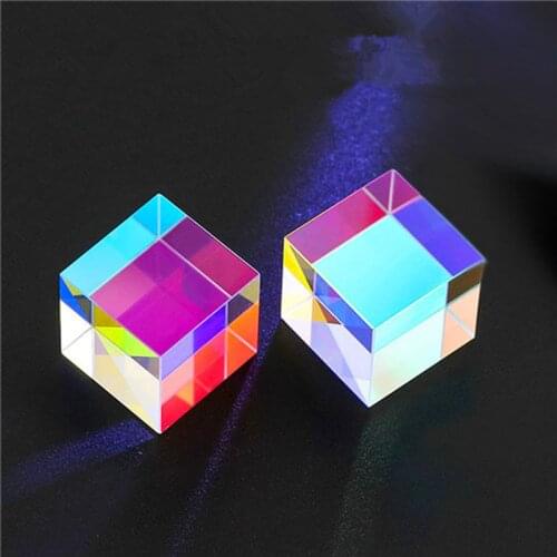 5PCS Science Toys Defective Broken Used Lens Splitter Prism Cross Dichroic X-Cube Prism RGB Combiner with Flaw
