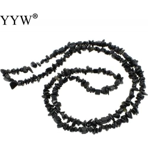 2021 New Arrival 5-8mm Black Tourmaline Freeform Chips Natural Stone Gems Jewelry Findings Beads Strand 34 Inch