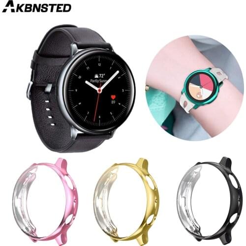 AKBNSTED Galaxy Watch Active 2 Case For Samsung Galaxy Watch Active 2 40/44mm TPU Plating Protector Full Screen Protection Case