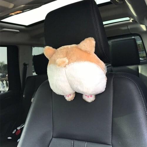 Hot Sale Creative Kawaii Corgi Soft Cartoon Cute Animals Car Lovely Napkin Holder for Car Seat Comfortable Internet celebrity