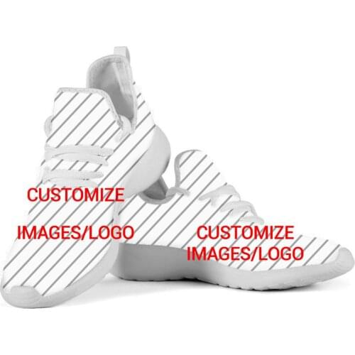 WHEREISART Custom Pictures Children Mesh Knit White Sole Sneakers Casual Lace Up Flats Boys Fashion Light Girls Shoes Dropship