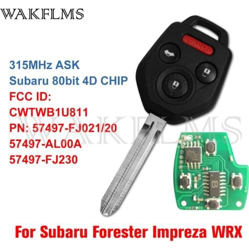 For Subaru Impreza WRX STI Forester XV Crosstrek Outback Legacy 2012 2013 2014 2015 2016 2017 2018 2019 Remote Key CWTWB1U811