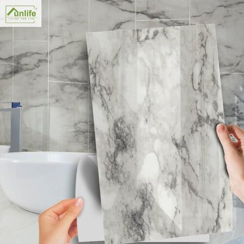 Funlife[R] NOUVELLE MAISON SERIES[TM] 30x60cm Italian White Marble Self-adhesive PVC DIY Tile Sticker For Kitchen Bathroom Decor