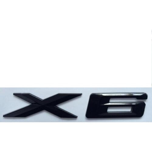 Gloss Black ABS Number Letters Words Car Trunk Badge Emblem Letter Decal Sticker for BMW X6