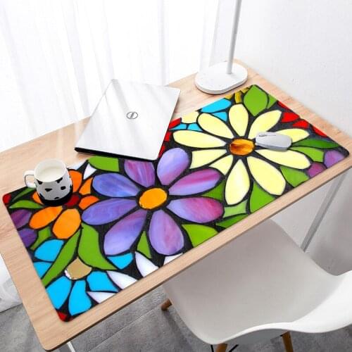 Perfect Locking Edge Flowers Pattern 2021 hot sales Rubber Mouse Durable Desktop Mousepad Super Grande Large Game