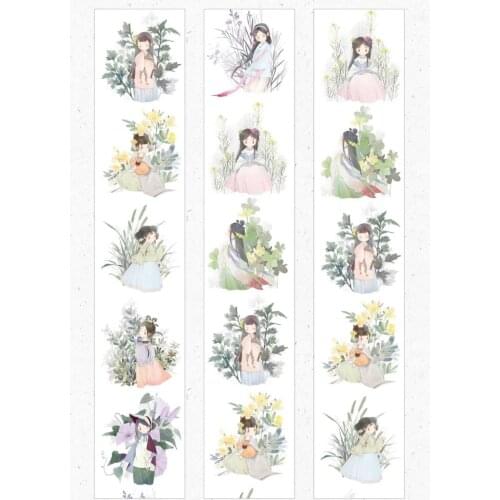 Little Green Leaves Washi Tapes for Card Making Bullet Journal DIY Scrapbooking Decorative Sticker