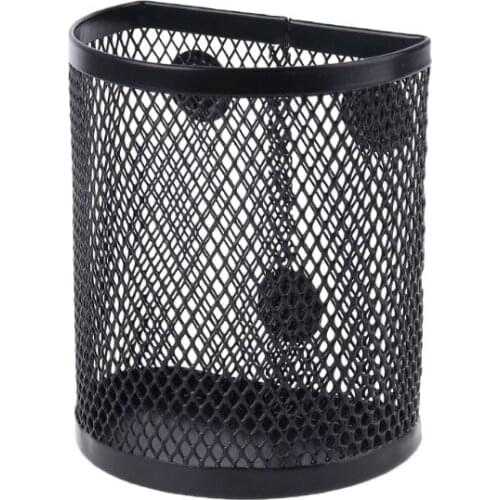 1pc Metal Mesh Magnetic Basket Pen Pencil Storage Box Makeup Organizer Blackboard Chalk Pen Storage Holder Case