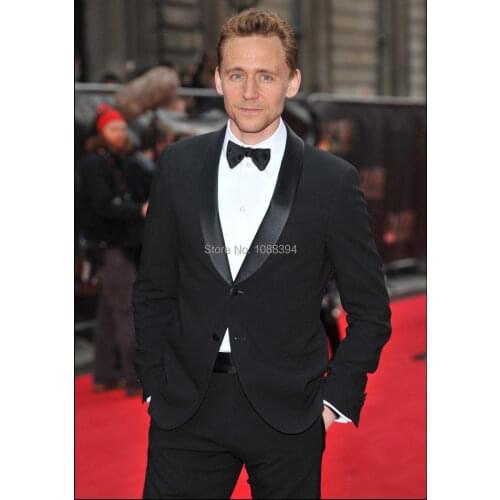 New Arrival Black Mens Formal Suit Tow Button Custom Made Groomsmen Men Wedding Suits Prom Tuxedos Groom Suit (Jacket+Pants+Bow)