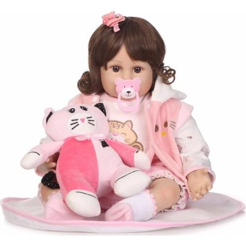 NPK 50cm New arrival Handmade Silicone vinyl adorable Lifelike toddler Baby Bonecas girl kid bebe doll reborn menina de silicone