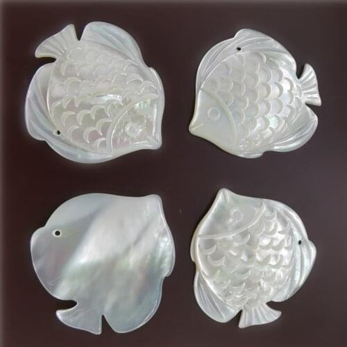 20PCS Big size 28*30mm Genuine sea shell cute fish pendant nice mother pearl shell fish pendant