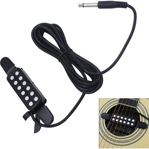 12 Holes Portable Guitar Sound Hole Pickup Metal Sound Pick-up Transducer Amplifier for Acoustic Classical Folk Guitar