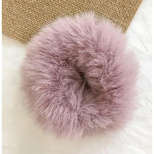 Cute Elastic Hair Bands Girls Artificial Faux Fur Rubber Elastic Ring Rope Fluffy Tie Hair Accessories Furry Scrunchie Headband