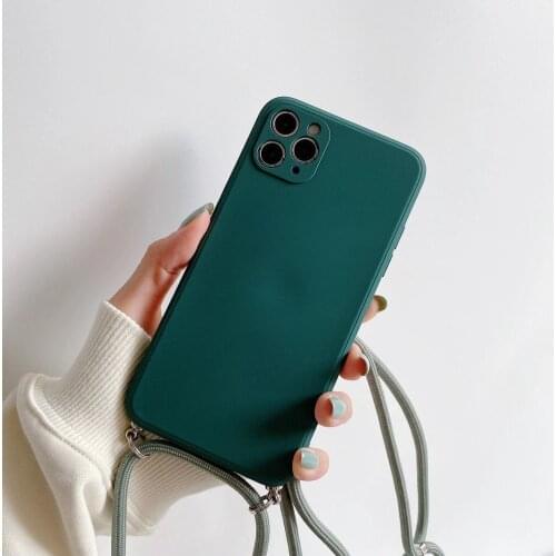 Luxury Crossbody Necklace Liquid silicon Case For iPhone 12 Pro Max 11 ProMax XSMAX XR 7 8 Plus SE 2020 Strap Lanyard Cases