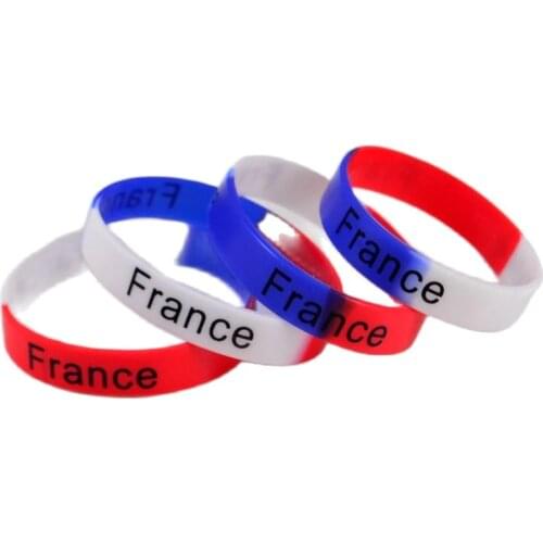 6x France National Team Football Soccer Basketball Silicone Bracelet Bangle Wristband Sport Fashion Jewelry Party Gift
