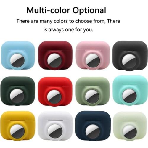 2 In 1 Silicone Case AirTags Case Cover For AirPods Pro Earphones Loss Prevention Case Accessories Skin Protective Sleeve STOCK
