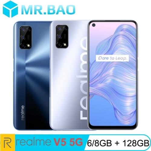 Original realme V5 6GB 128GB 5G Mobile Phone Dimensity 720 Octa Core 6.5"FHD+ 90Hz Full Display 5000mAh Battery 48MP Quad Camera