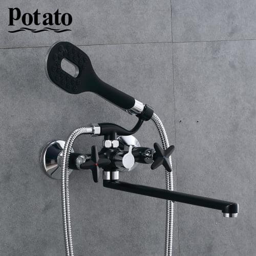 Potato Bathroom Faucets Modern New Products Black or White Dual Control Of Cold And Hot Water With Shower Head p22322