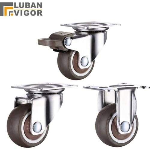 1 inch Lightweight Caster with brake,TPE rubber,Super mute wheels,bear 20kg/pcs,For bookcase drawer Flower racks,small cupboard
