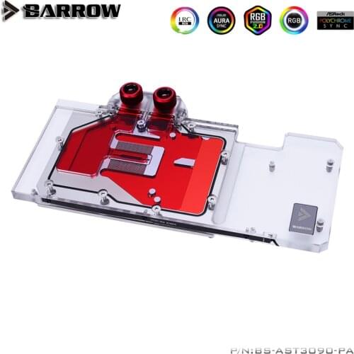 Barrow Full coverage GPU water block for VGA ASUS TUF 3090 5V ARGB 3PIN Motherboard AURA SYNC BS-AST3090-PA