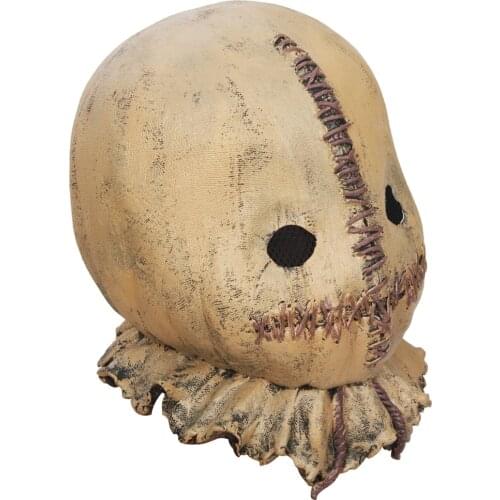 WAYLIKE Halloween Scarecrow Mask Scary Horror Costume Accessory Adult Halloween Latex Mask For Evening Party Make Up Mask