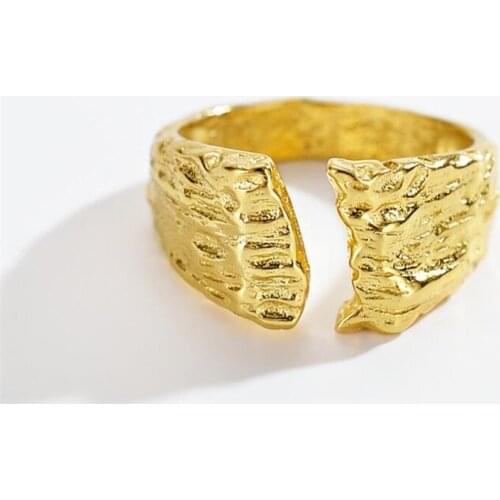 Sole Memory Geometric Personality Irregular Cool 925 Sterling Silver Female Resizable Opening Rings SRI907