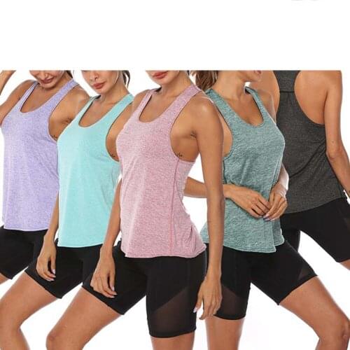 2021 Women Pure Color Sports Vest Sleeveless U-Neck Vest Training Fitness Pro Bodybuilding Tight Basic Summer T-Shirt Top