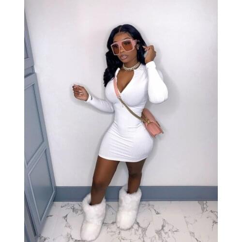 Ladies Dress Nightclub Sexy Pit Sstrip Embroidery Zipper Tight-fitting Dress Fashion Long-sleeved SlimLong Street Dress Women