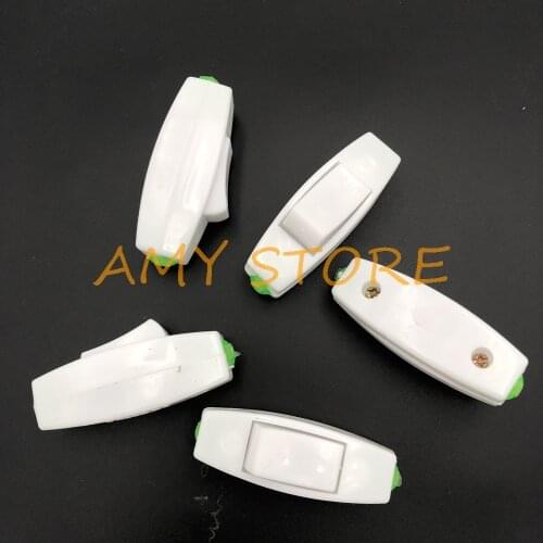 2pcs or 5pcs White ON/OFF Plastic In Line Cord Rocker Boat Push Button Switch AC 250V 6A Household Bedside 60 x 20 x 27mm