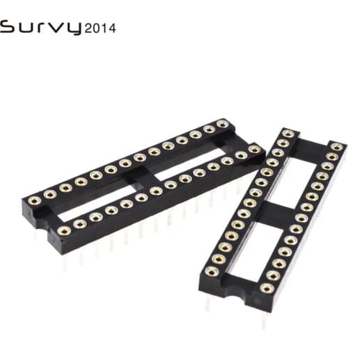 5/10/20/50PCS IC Socket 28P Pin 2.54mm Integrated Circuit Adaptor Solder Type Round