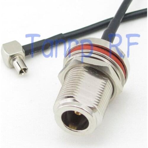 6in N female with nut bulkhead to TS9 male right angle RF connector adapter 15CM Pigtail coaxial jumper cable RG174 extension