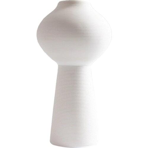 White Vase Shabby Chic Ceramic Flower Vase Solid Pot Tabletop Ornament B