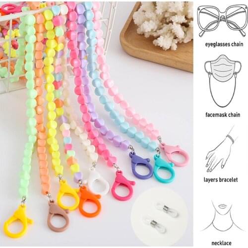 Childrens Eyeglasses Chain Acrylic Candy Color Anti-lost Mask Chain Lanyard Sunglasses Holder Glasses Strap Neck Cord Jewelry