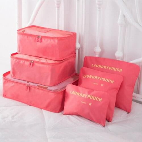 Travel bag Home Luggage Storage Clothes Storage Organizer Portable Cosmetic Bags Bra Underwear Pouch Storage Bags 6pcs/Se