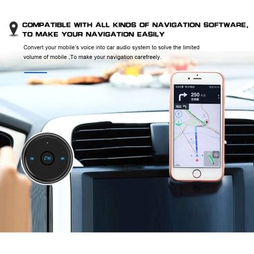 Elistooop Bluetooth-compatible Car Kit Handsfree Calling AUX 3.5MM Music Audio Player Audio Adapter Music Receiver Car Accessory