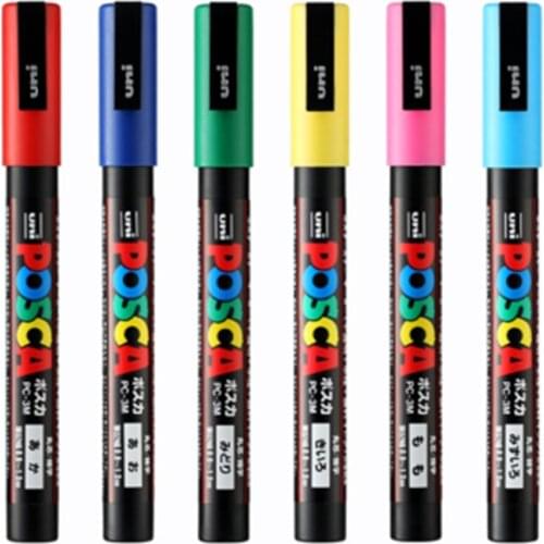 For Uni-posca Paint Marker Pen 2pcs/lot- Extra Fine Point - 14 Colors(PC-1M) POP poster Advertising pen Comic Painting Manga