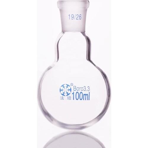 Single standard mouth round-bottomed flask,Capacity 100ml and joint 19/26,Single neck round flask