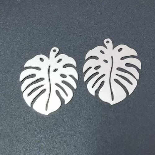 Making Jewelry Findings Bead Metal Pendant Cut Monstera Leaf Stainless Steel Charm For DIY Necklace Earrings