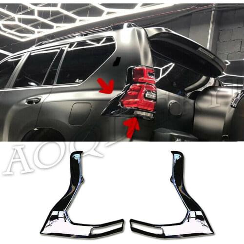 For Toyota Prado FJ150 2018-2020 Glossy Black Rear Taillight Lamp Moulding Covers Decorate Trim Car Styling Accessories