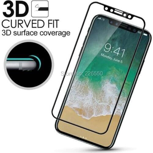 Hopeboth 100pcs 3D Curved Soft Edge Carbon Fiber Tempered Glass Screen Protector For iPhone XS MAX/XS/XR/X Carbon fiber tempered