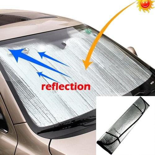 2 PCS Car Universal Reflective Car Aluminum foil Windscreen Sunshade Front Window Sun Shade Windshield Visor Cover UV Protect