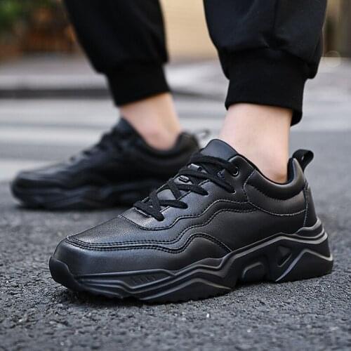 Hot New Men Chunky Sneakers tennis Masculino Breathable winter Fashion Platform Lightweight Mens Casual Shoes black Big Size46