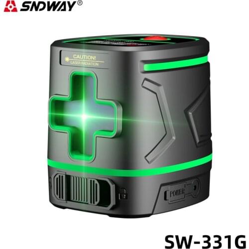 SNDWAY SW-331G Rechargeable Battery Laser Level Meter Green Light Self-Leveling Vertical Horizontal 2 Cross Line Laser