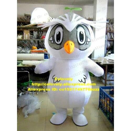 Fancy White Owl Owlet Mascot Costume Mascotte Adult Size With Short White Arms Legs Round Belly White Feather No.4676 FS
