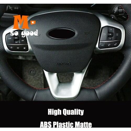 ABS Matte car styling For Ford Focus Car Steering wheel Button frame Cover Trim 2019 accessories Sticker Shell