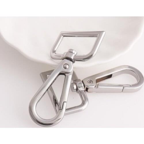 Metal Lanyard clasp Silver Swivel Clasp Alloy Lobster Snap Hook Large key chains Purse leash Buckles Craft Hardware