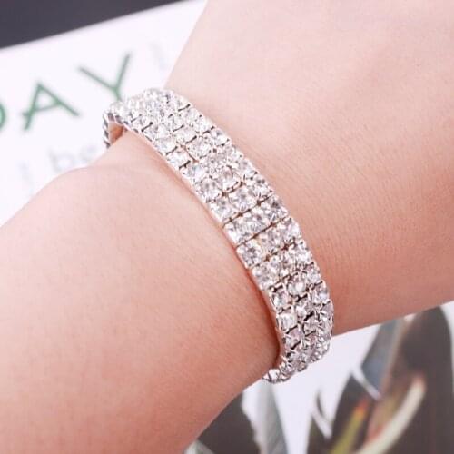 Crystal Multilayer Fashionable Temperament Bride Bridesmaid Water Drill Ribbon Bracelet Ms Accessories 1pcs Hot Sale