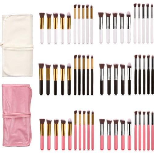 Brand 7 Colors Multifunction Flat Head Makeup Brush Set Wooden Handles Nylon Hair Pincel Eyeshadow Powder Eyes Makeup Brush Tool