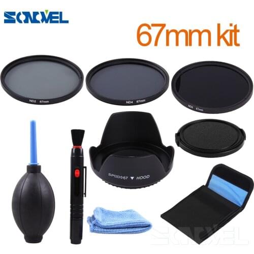 67mm ND2 ND4 ND8 Neutral Density Filter Lens Set+lens hood For Canon 800D 760D 80D 77D 60Da 5Ds 7D 6D & EF 18-135mm/10-18mm Lens
