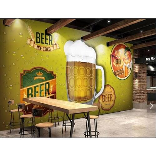Custom mural 3d photo wallpaper Retro food culture restaurant hotel beer home decor living room wallpaper for wall 3 d in rolls